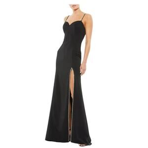Mac Duggal NEW Size 10 Beaded Strap Sweetheart Neckline Gown Black 55706 NWT
